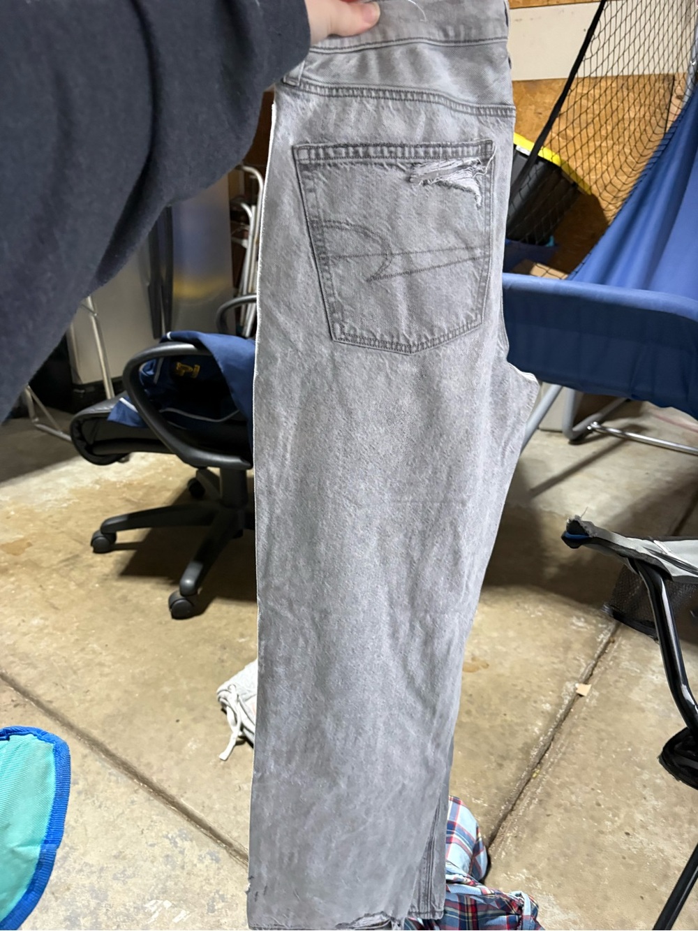 American Eagle Outfitters Gray Straight-Leg Jeans